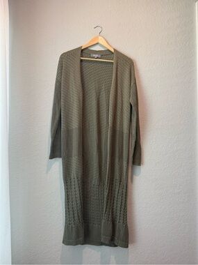 Long Olive Green Cardigan